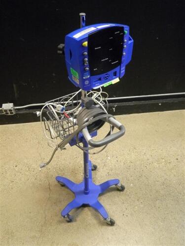 GE DINAMAP CARESCAPE V100 PATIENT MONITOR ON ROLLING STAND