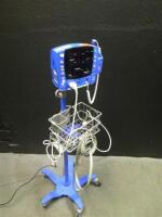 GE DINAMAP CARESCAPE V100 PATIENT MONITOR ON ROLLING STAND