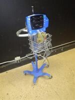 GE DINAMAP CARESCAPE V100 PATIENT MONITOR ON ROLLING STAND