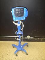 GE DINAMAP CARESCAPE V100 PATIENT MONITOR ON ROLLING STAND