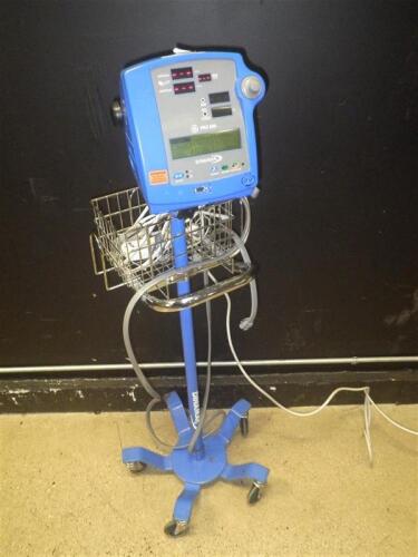 GE DINAMAP PRO 300 PATIENT MONITOR ON ROLLING STAND