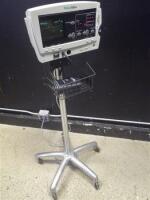 WELCH ALLYN 6200 SERIES PATIENT MONITOR ON ROLLING STAND