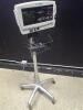 WELCH ALLYN 6200 SERIES PATIENT MONITOR ON ROLLING STAND