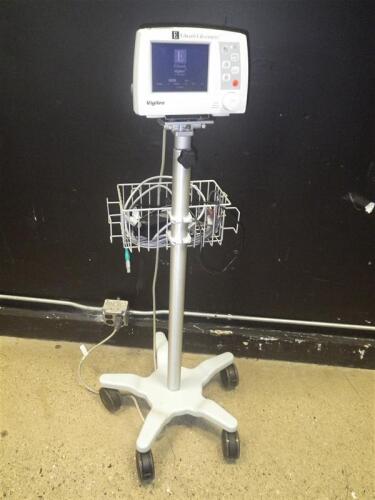 EDWARDS LIFESCIENCES VIGILEO PATIENT MONITOR ON ROLLING STAND