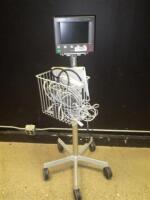 SOMANETICS INVOS CEREBRAL OXIMETER PATIENT MONITOR ON ROLLING STAND