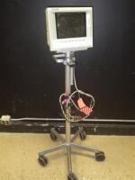 HP M1275A PATIENT MONITOR ON ROLLING STAND