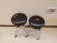 PEDIGO LOT OF 2 ROLLING EXAM STOOLS