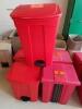 LOT OF 5 FOOT OPERATED BIOHAZARD WASTE BINS