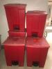 LOT OF 6 FOOT OPERATED BIOHAZARD WASTE BINS