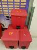 LOT OF 5 FOOT OPERATED BIOHAZARD WASTE BINS