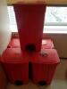 LOT OF 5 FOOT OPERATED BIOHAZARD WASTE BINS