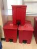 LOT OF 5 FOOT OPERATED BIOHAZARD WASTE BINS