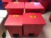 LOT OF 4 FOOT OPERATED BIOHAZARD WASTE BINS