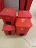 LOT OF 5 FOOT OPERATED BIOHAZARD WASTE BINS