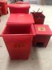 LOT OF 5 FOOT OPERATED BIOHAZARD WASTE BINS