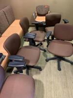 (5) BROWN ROLLING CHAIRS