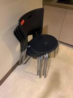 (5) BLACK STACKABLE BREAKROOM CHAIRS