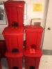 LOT OF 8 FOOT OPERATED BIOHAZARD WASTE BINS