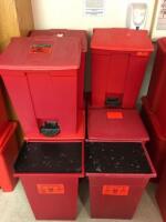 LOT OF 9 FOOT OPERATED BIOHAZARD WASTE BINS