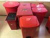 LOT OF 7 FOOT OPERATED BIOHAZARD WASTE BINS