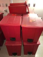 LOT OF 13 FOOT OPERATED BIOHAZARD WASTE BINS