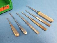 LOT OF 7 STRAIGHT AND ANGLED BONE CURETTES