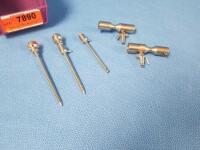 LOT OF 2 DYONICS ARTHROSCOPIC HIGH FLOW CANNULAS WITH IRRRIGATION ADAPTORS