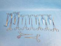 LOT OF ANGLED AORTIC/CARDIO VASCULAR CLAMPS