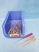 LOT OF ANGLED AND STRAIGHT BONE CURETTES