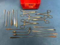 LOT OF LEAF PROBES AND MOSQUITO FORCEPS