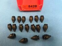 LOT OF TARRY BLACK ACORNS