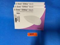 BARD 3DMAX MESH 0115321 KNITTED POLYPROPYLENE PRE-FORMED MESH QTY 3 02/22 LOCATION: 1N