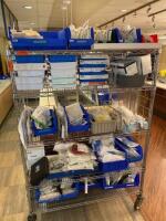 CART AND CONTENTS TO INCLUDE: SPINAL AND EPIDURAL ANESTHESIA TRAYS, CENTERAL VENOUS SUPER KITS, AND TRACHEAL TUBES LOCATION: 2 CAF.