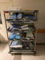 CART AND CONTENTS TO INCLUDE: LOT OF ASSORTED CRYOABLATION, TWO POVIDONE-IODINE, HAND DRAPES LOCATION: CCC HW