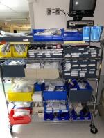 CART AND CONTENTS TO INCLUDE: ASSORTED SURGEONS VEST, GAUZE, URINARY DRAINAGE BAGS LOCATION: CCC HW