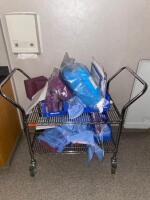 CART AND CONTENTS TO INCLUDE: ASSORTED GENERAL PACK LF, SURGEONS HATS BOOTS LOCATION: 221