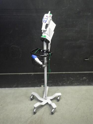 WELCH ALLYN 692 SURETEMP PLUS THERMOMETER ON ROLLING STAND WITH EXERGEN TEMPORAL SCANNER
