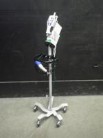 WELCH ALLYN 692 SURETEMP PLUS THERMOMETER ON ROLLING STAND WITH EXERGEN TEMPORAL SCANNER