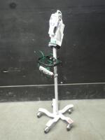 WELCH ALLYN 692 SURETEMP PLUS THERMOMETER ON ROLLING STAND WITH EXERGEN TEMPORAL SCANNER
