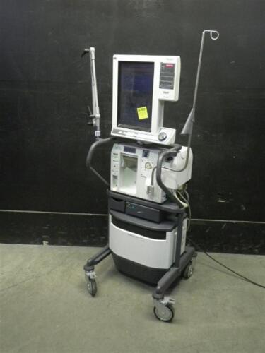 NELLCOR PURITAN BENNETT 840 VENTILATOR SYSTEM WITH COMPRESSOR ON ROLLING STAND