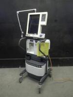 NELLCOR PURITAN BENNETT 840 VENTILATOR SYSTEM WITH COMPRESSOR ON ROLLING STAND