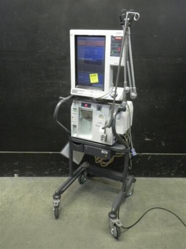 NELLCOR PURITAN BENNETT 840 VENTILATOR SYSTEM ON ROLLING STAND
