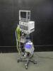 VIASYS BEAR CUB 750PSV INFANT VENTILATOR WITH VGM MONITOR ON ROLLING STAND