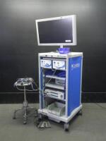 CONMED LINVATEC ENDOSCOPY SYSTEM TO INCLUDE: IM3300 CAMERA CONTROL UNIT WITH IM3330R CAMERA HEAD, LS7500 LIGHT SOURCE, D3000 CONTROLLER (D9924 ADVANTAGE TURBO SHAVER, D9824 ADVANTAGE SHAVER, FOOTSWITCH), 32 INCH HD RADIANCE MONITOR, TOWER