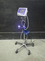 SATURN BIOMEDICAL PORTABLE GVL VIDEO LARYNGOSCOPE WITH 1 HANDPIECE ON ROLLING STAND