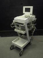 HP PAGEWRITER LXI ECG/EKG MACHINE WITH ACQUISITION MODULE (M1700-69501) ON ROLLING CART