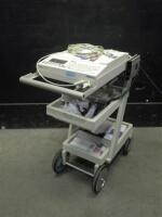 HP PAGEWRITER 200I ECG/EKG MACHINE WITH PATIENT CABLES ON ROLLING CART