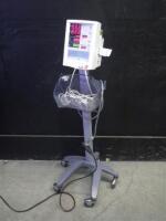 DATASCOPE ACCUTORR PLUS PATIENT MONITOR WITH CABLES (SPO2, BP) ON ROLLING STAND