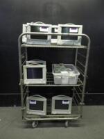 HP M1204A LOT OF PATIENT MONITORS AND GAS MODULES (NO CART)
