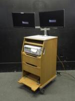 PHILIPS SERIES 50XM FETAL MONITOR ON CART WITH DUAL MONITORS